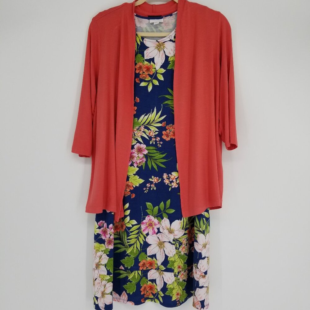 J.Jill PL Bundle Floral Dress, Cardigan & Matching Shell - Perfect for Summer!